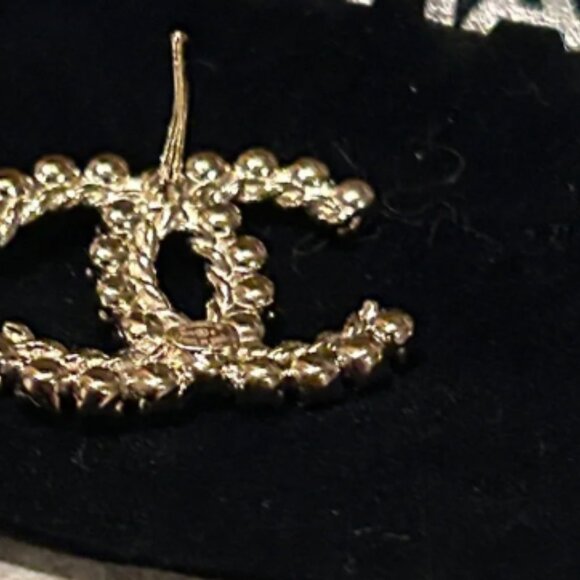 CHANEL Gold and Silver Crystal Earrings - Picture 3 of 5